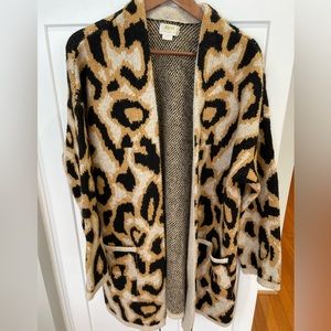 GUC Anthropologie Maeve Leopard Cardigan Size Large
